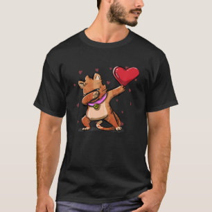 Dabbing Cat Red Heart Valentines Day Funny Pet Lov T-Shirt