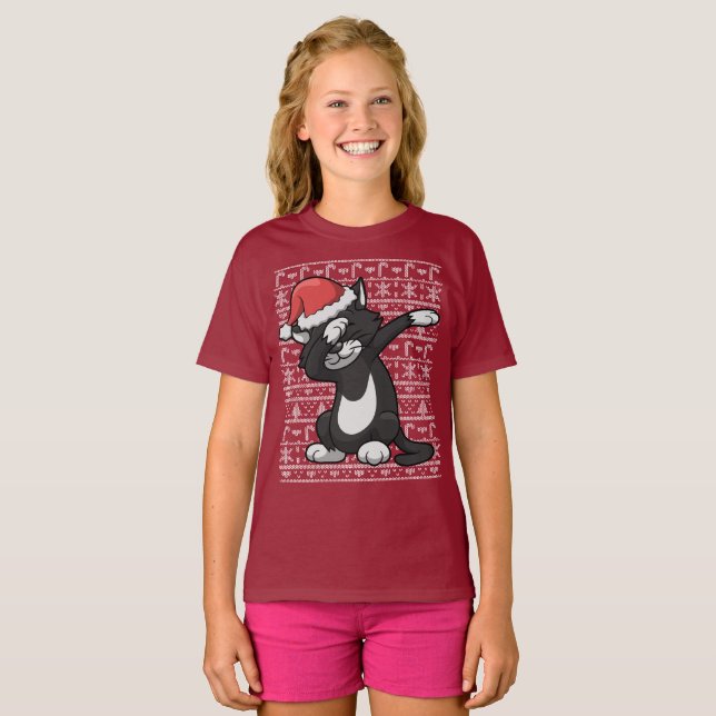 Dabbing Cat Ugly Christmas Sweater Dab (Front Full)