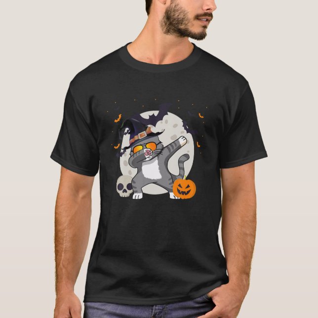 Dabbing Cat Witch T-Shirt (Front)