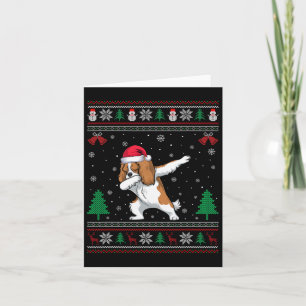 Dabbing Cavalier King Charles Spaniel Dog Santa Ha Card