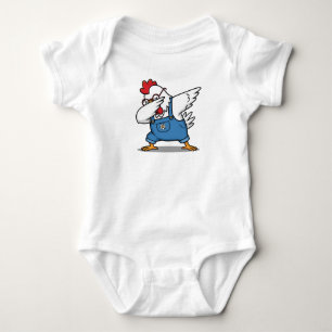 Dabbing Chicken Funny Cute Dab Dance Baby Bodysuit