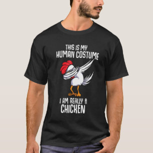 Dabbing Chicken Human Farmer Costume T-Shirt