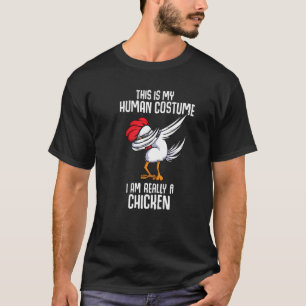 Dabbing Chicken Human Farmer Costume T-Shirt