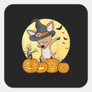 Dabbing Chihuahua Dab Dance Funny Dog Halloween Square Sticker