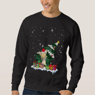 Dabbing Chihuahua Long Hair Christmas Tree Santa B Sweatshirt