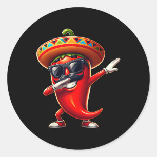 Dabbing Chilli Cinco De Mayo Mexican Food For Men  Classic Round Sticker