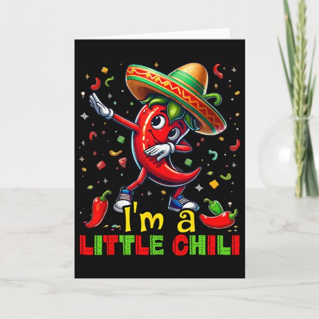 Dabbing Chilli Pepper Cinco De Mayo Kids Shirts Me Card (Front)