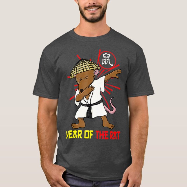 Dabbing Chinese Rat 2020 Year of the Rat Chinese T-Shirt (Front)