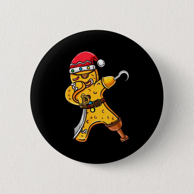 Dabbing Christmas Gingerbread Rate Halloween  6 Cm Round Badge (Front)