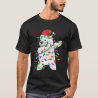 Dabbing Christmas Polar Bear Dabbing w Santa Hat L