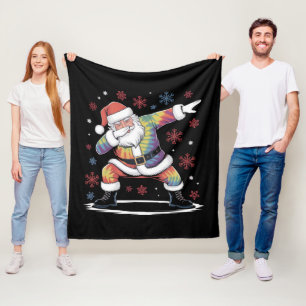 Dabbing Christmas Santa Ugly Christmas Xmas Fleece Blanket