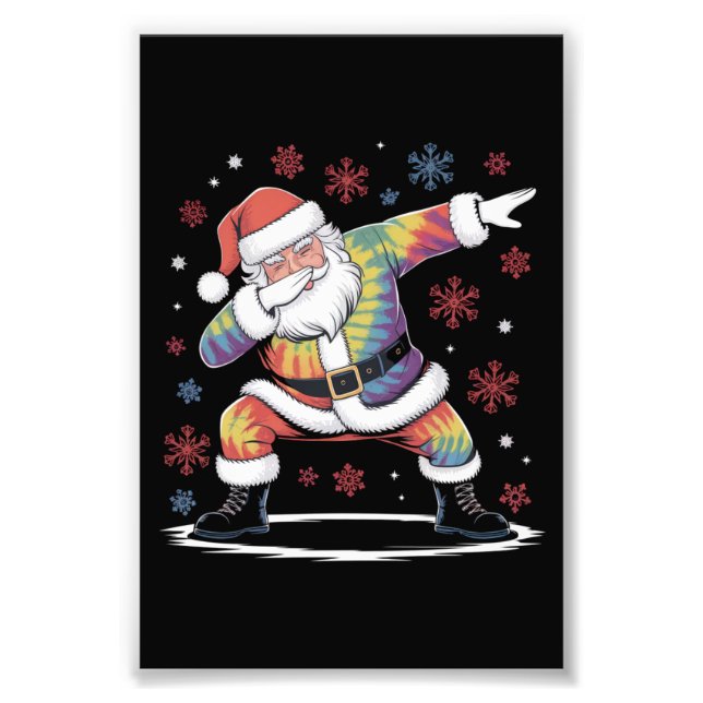 Dabbing Christmas Santa Ugly Christmas Xmas Photo Print (Front)