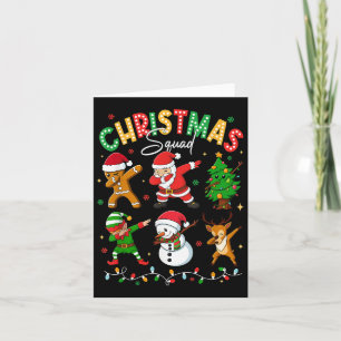 Dabbing Christmas Squad Santa Elf Family Matching  Card