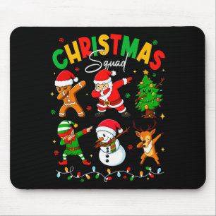 Dabbing Christmas Squad Santa Elf Family Matching  Mouse Pad