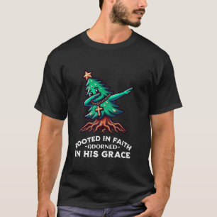 Dabbing Christmas Tree Christian Religious Quote J T-Shirt