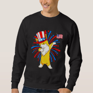 Dabbing Corgi 4th Of July Girls Kids Teens America Sweatshirt