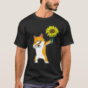 Dabbing Corgi Dog Sunflower Autism Awareness T-Shirt