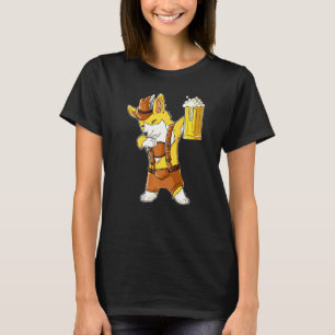 Dabbing Corgi Oktoberfest Clothes Lederhosen Men P T-Shirt