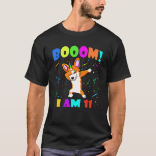 Dabbing Corgicorn Booom! I Am 11 Boys Girls 11th B T-Shirt