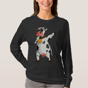 Dabbing Cow Farming Cow Girl Women Boy Men Kids T-Shirt
