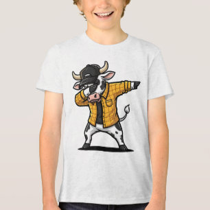 Dabbing Cow Funny Cute Dab Dance Tri-Blend Shirt