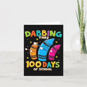 Dabbing Crayons Kids 100 Days School Boys Girls Gi Card