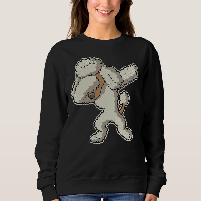 Dabbing Cream Poodle Dog Sweatshirt (Front)