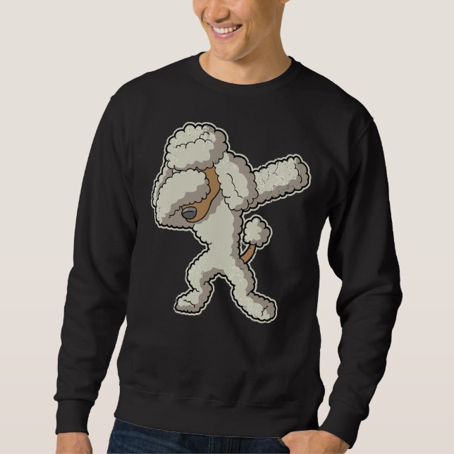 Dabbing Cream Poodle Dog Sweatshirt (Front)