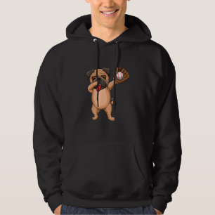 Dabbing Cute Basseball or Softball Pug dog breed D Hoodie