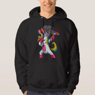 Dabbing Cute Unicorn Happy 4th Of July American Me Hoodie