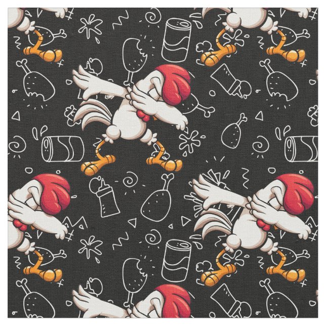 dabbing dab chicken fabric (Close Up)