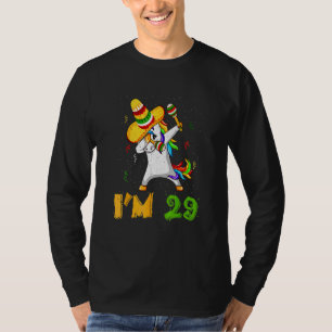 Dabbing Dab Unicorn Age 29 Years Birth Born Cinco  T-Shirt