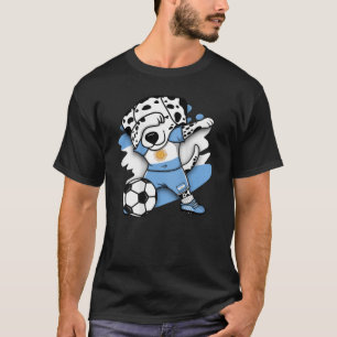 Dabbing Dalmatian Dog Argentina Soccer Fans Jersey T-Shirt