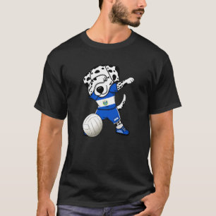 Dabbing Dalmatian Dog El Salvador Volleyball Fans T-Shirt