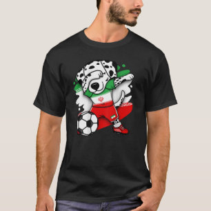 Dabbing Dalmatian Dog Iran Soccer Fans Jersey Foot T-Shirt