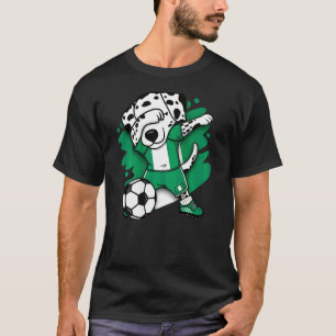 Dabbing Dalmatian Nigeria Soccer Fans Jersey Footb T-Shirt