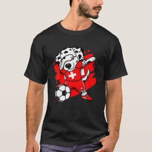 Dabbing Dalmatian Switzerland Soccer Fans Jersey F T-Shirt