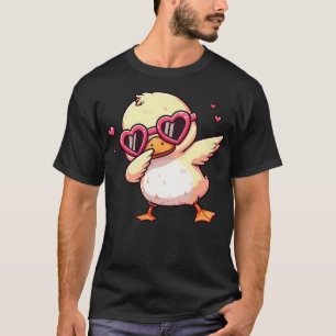 Dabbing Dance Duck Heart Sunglasses T-Shirt