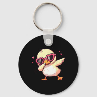 Dabbing Dance Duck Heart Sungles  Key Ring