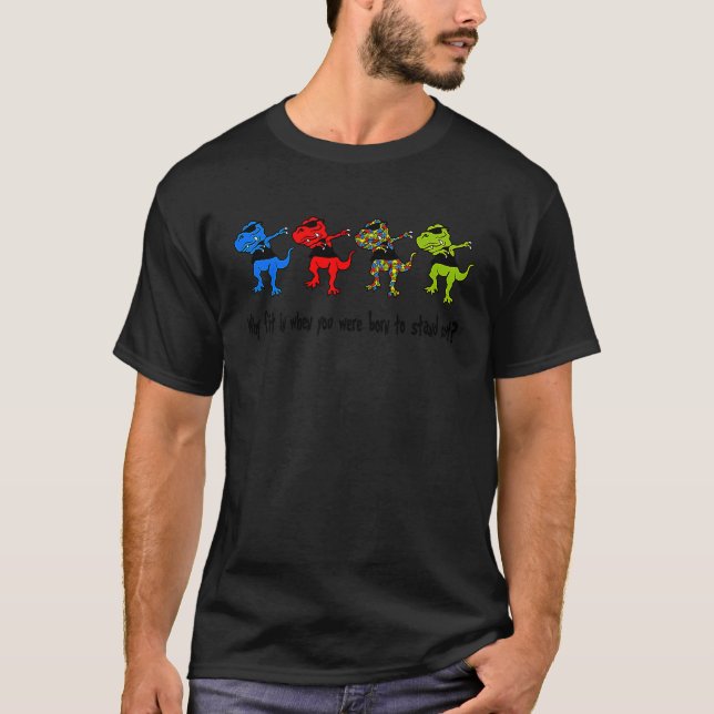 Dabbing Dinosaur Autism Awareness T-Shirt (Front)
