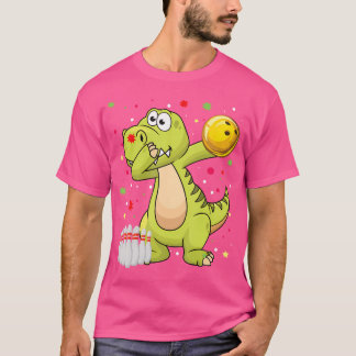 Dabbing Dinosaur Bowling Shirts Funny Bowling Boy 