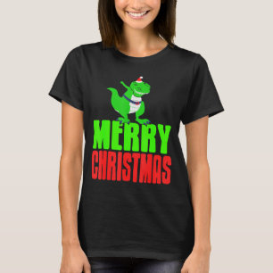 Dabbing Dinosaur Merry Christmas Holiday Humor  T-Shirt