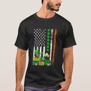 Dabbing Doberman Dog Shamrock Us Flag St Patrick' T-Shirt