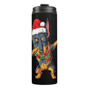 Dabbing Doberman Santa T Shirt Christmas Kids Thermal Tumbler