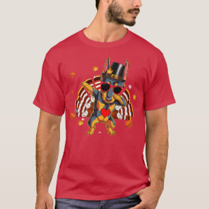 Dabbing Doberman Thanksgiving Day Dog Pilgrim Boys T-Shirt