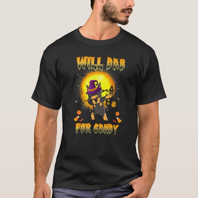 Dabbing Dog Dobermann Will Dab For Candy  Dog Hall T-Shirt (Front)
