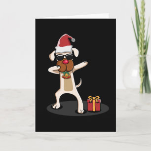 Dabbing Dog Dogs Santa Claus Merry Funny Gift Idea Card