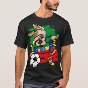 Dabbing Dog Ethiopia Soccer Fans Jersey Ethiopian  T-Shirt