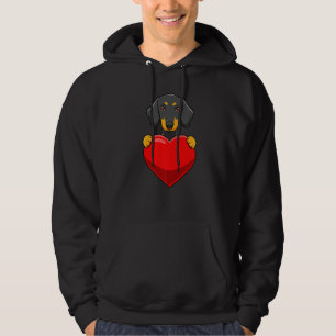 Dabbing Dog Heart Valentine's Day Funny Gift Premi Hoodie
