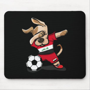 Dabbing Dog Iraq Soccer Fans Jersey Iraqi Football Mouse Pad